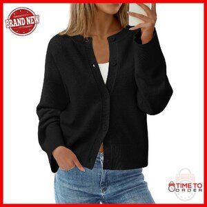 Oversized Chunky Knit Cardigan Women's Winter Sweater Button Up